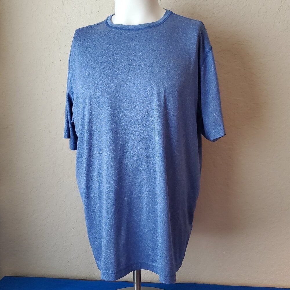 Eddie Bauer Men's XL Performance Shirt Heather Blue Short Sleeve Hiking Active